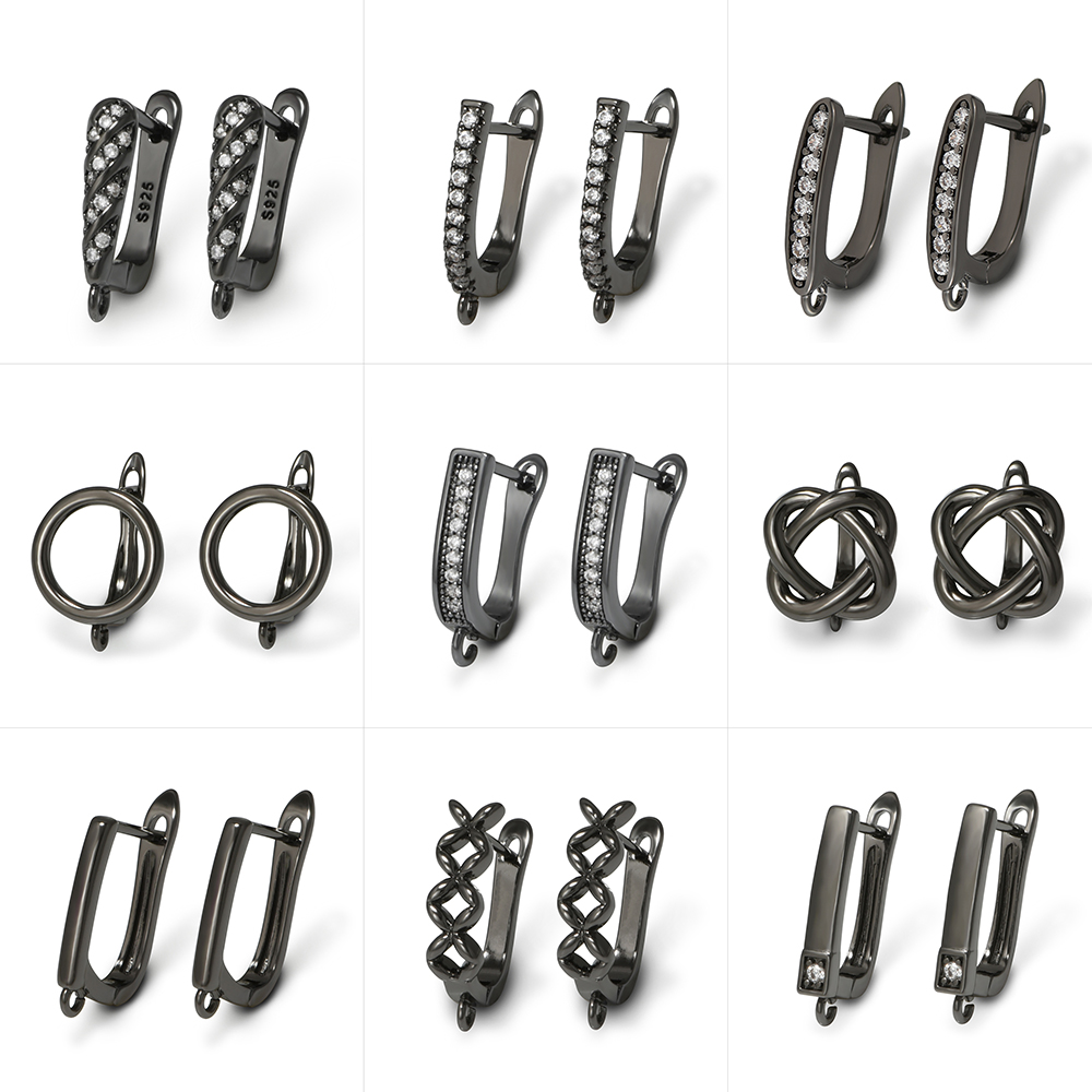Jewelry Making Gold - YANASI 1 Para Czarne Mosiężne Haczyki
